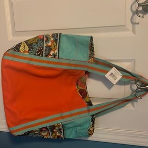 Vera Bradley large Flower Shower colorblock tote bag